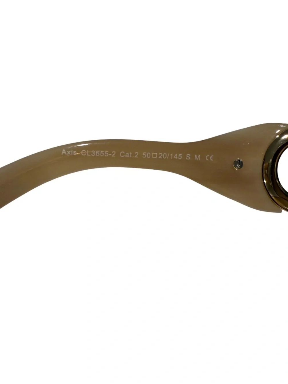 NEW CAROLINA Lemke Axis Beige Brown Gold Rectangular Sunglasses